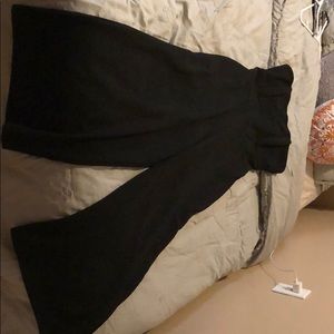 Elegant strapless black jumpsuit